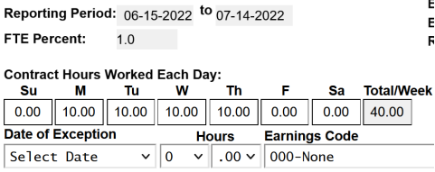 Timecard example described above showing how to input hours.